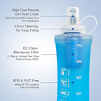 GUYI 500ml Collapsible Water Filter Bottle, Removes Impurities, BPA Free - Image 2