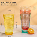 BPA-Free Plastic Tumblers 8 Pack | Reusable Dishwasher Safe | Stackable - Image 3
