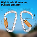 FVW Auto Locking Rock Climbing Carabiner Clips, Professional 25KN Heavy Duty - Image 2