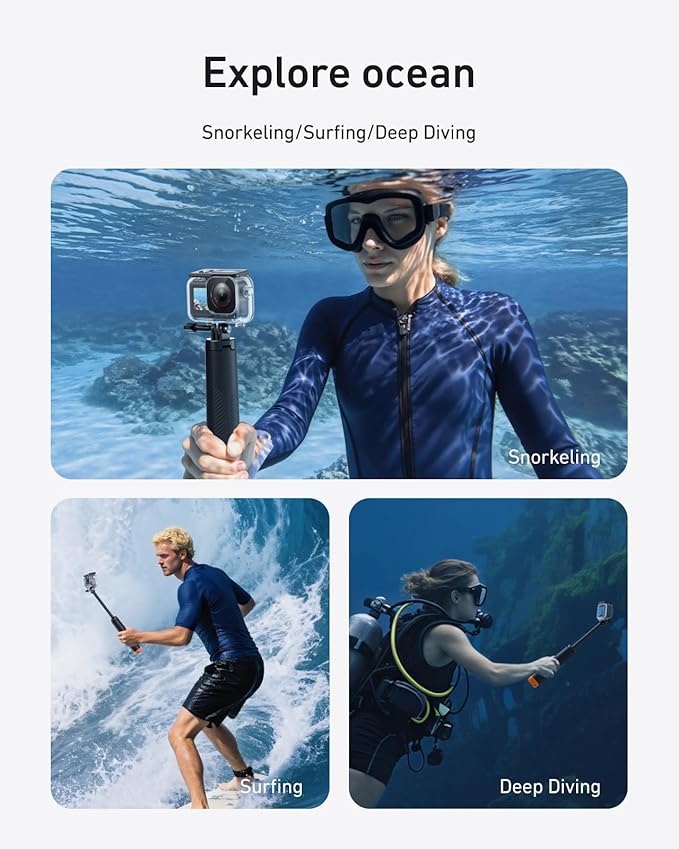 TELESIN Waterproof Case Combo for Action 6 Underwater Housing Shell Cage + - Image 3