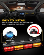 HLauto 604N Emergency Dash Strobe Lights: 2x16.8 inch Amber Red Security Light - Image 6