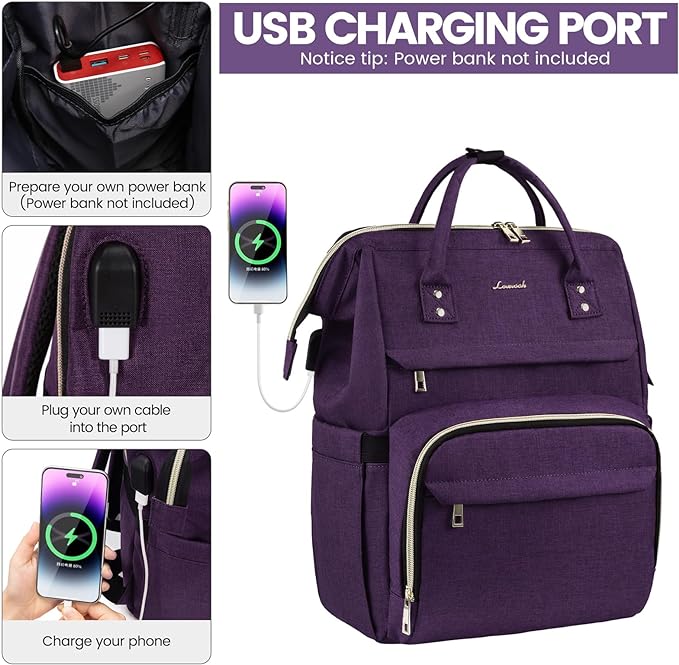 LOVEVOOK Laptop Backpack for Women, 17 Inch Professional Womens Travel Backpack - Image 4