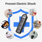 IPX6 Outdoor Power Strip Weatherproof, 10 FT SJT 16AWG Extension Cord 3 Wide - Image 7