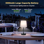 Wowag Cordless Table Lamp, 5000mAh Rechargeable Battery Operated Desk Lamp - Image 7