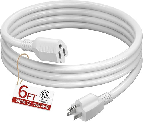 16/3 Short Extension Cord 6 FT, Indoor 3 Prong Power Cable, Suitable by Skrizcable