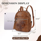 Mini Backpack Purse for Women, Embossed Leather Small Backpack Fashion Travel - Image 3