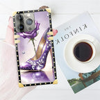 Compatible with iPhone 14 Pro Max Case, High Heeled Purple Diamond Rose Luxury - Image 7