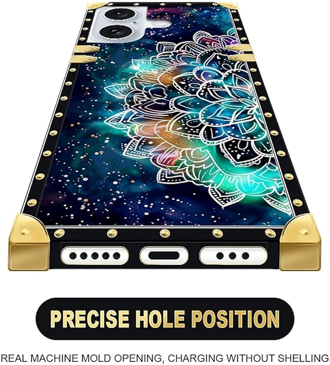 Compatible with iPhone 16 Case, Starry Sky Colourful Mandala Luxury Golden - Image 6