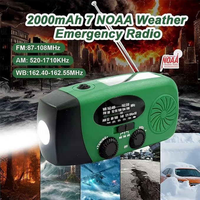 2000mAh/7400mWh Emergency Weather Radio - Image 2