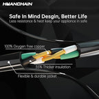 HUANCHAIN Indoor Outdoor Black Extension Cord 100 ft Waterproof, 16/3 Gauge - Image 3