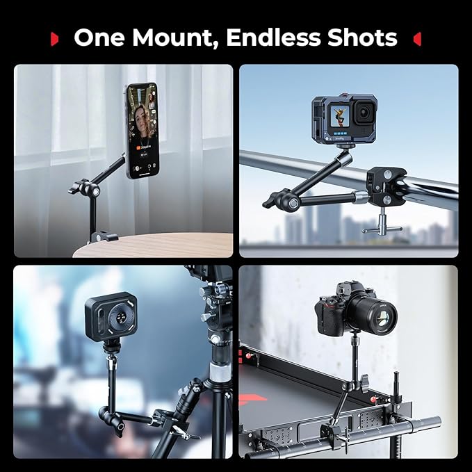 SmallRig Magic Arm Clamp w/ 1/4" Screw, Phone Mount - Image 7