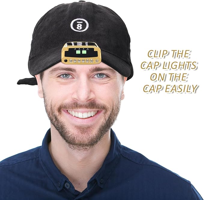Mudder LED Clip on Cap Lights USB Rechargeable Cap Flashlight Clip Waterproof - Image 6
