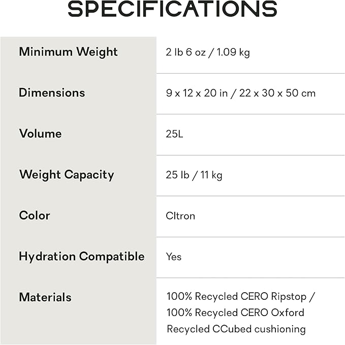 Nemo Equipment Resolve Endless Promise Technical Active Daypack - 25L - Citron - Image 5