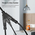 25 FT 3 Outlet Outdoor Extension Cord Waterproof, 16/3 SJTW Black Extension Cord - Image 3