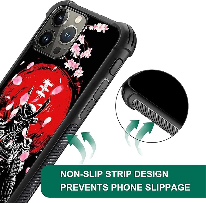 for iPhone 16 Pro Max Case, Sakura Japanese Samurai Pattern Graphic Design Girl - Image 3