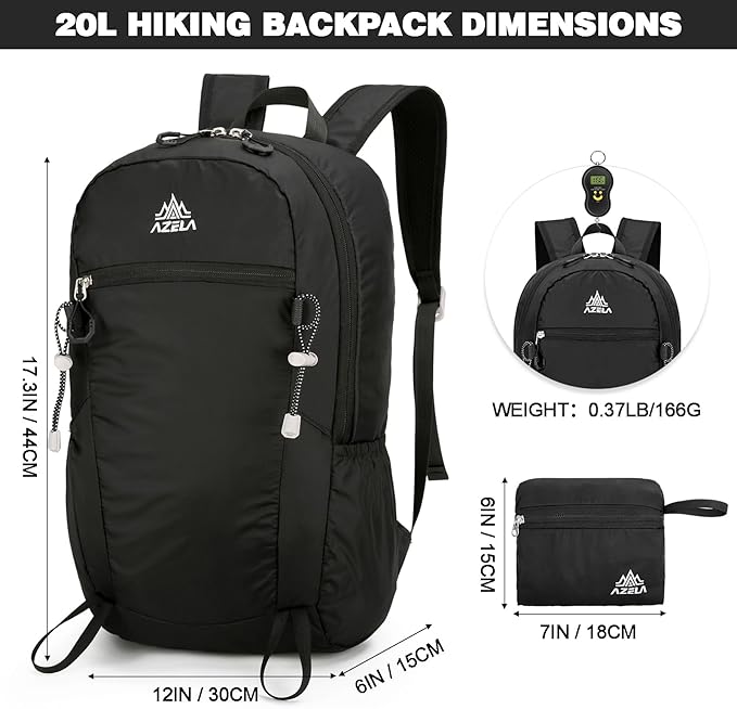 Seektop 20L Ultra Lightweight Small Hiking Backpack, Water-Resistant Packable - Image 4