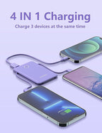 miisso 6000mah Ultra Slim Built in Cables Power Bank, Card Size Built in USB C - Image 3