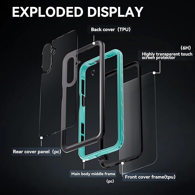 Hllhunkhe for Samsung Galaxy A16 5G Case Waterproof, Rugged Full Body - Image 3
