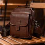 Augus Leather Small Messenger Bag - Image 3