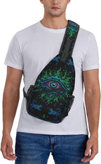 Psychadelic Trippy Art Sling Bag Crossbody Travel Hiking Chest Backpack - Image 7