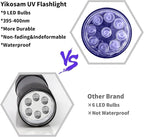 10 Pcs UV Black Light Flashlights Bulk, 9 Led 395-400nm Mini Blacklight - Image 6