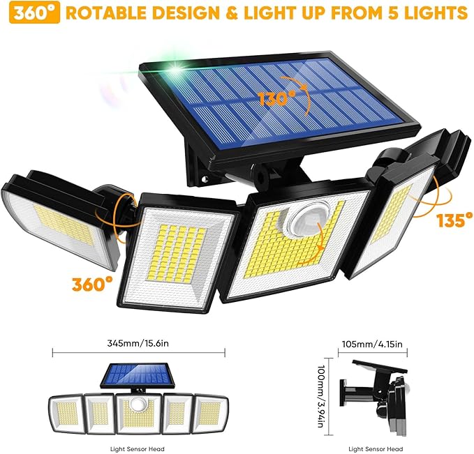 MDCMDCM Outdoor Solar Light Motion Sensor Waterproof - Image 8