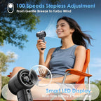 Portable Misting Fan Handheld Powerful Turbo Fan, 100 Speeds, 6000mAh - Image 4