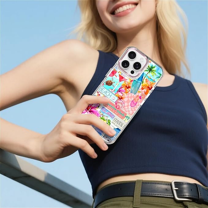 Case for iPhone 15 Pro, Coastal Beach Cover Coquette Collage Phone Case - Image 6