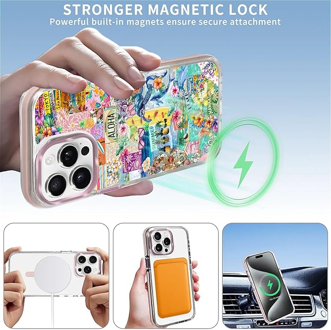 Case for iPhone 13 Pro, Hawaii Aloha Cover Coastal Beach Collage Phone Case - Image 3