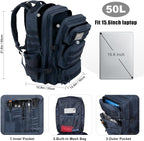 Military Tactical Backpack 50L Large Day Backpack - Image 3