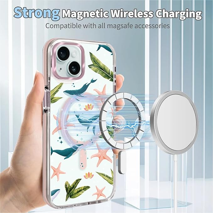 Case for iPhone 14 Plus/15 Plus, Sealife Whale Ocean Wildlife Clear Phone Case - Image 4