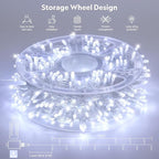 JMEXSUSS 132 ft 400 LED White Christmas Lights Indoor Outdoor Waterproof - Image 4