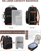 LOVEVOOK 50L Travel Backpack for Women & Men, Airline Approved Carry On Luggage - Image 4