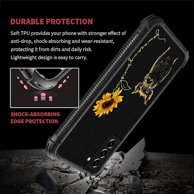 for Samsung Galaxy S22 Plus Case, Pig Sunflower Yellow Sunshine Pattern Graphic - Image 6