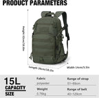 Mardingtop Small Tactical Backpack, Molle Hiking Backpack - Image 2