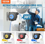 VEVOR Retractable Extension Cord Reel, 30 FT, Heavy Duty 16AWG/3C SJTOW - Image 2