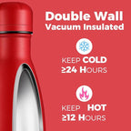Volhoply 17oz Insulated Stainless Steel Water Bottle, Double Wall Vacuum Flask - Image 3