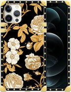 Compatible with iPhone 12 Pro Max Case, Blooming Rose Golden Flower Luxury by Unknown