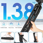 Tripod Stand for Camera & Cell Phone, 68” Professional Stand - Image 2