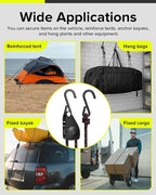1/4" Ratchet Tie Down Straps, Heavy Duty Kayak Pulley System - Image 8