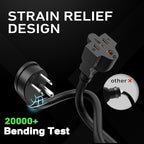 LUCKY TL Indoor Outdoor Extension Cord, 16/3 Gauge Black Short Extension Cord - Image 2