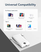 VEGER Portable Charger with Built-in AC Plug and Cables, All in One 10000mAh - Image 6