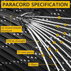 750Ib Reflective Paracord Rope, 4mm 11 Strand Parachute Spool Cord - Image 2