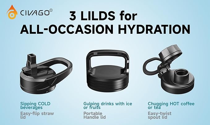CIVAGO 32 oz Insulated Water Bottle - Image 2