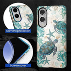 for Samsung Galaxy S25 Edge Case, HL2 Ocean Sea Turtle Nautical Map Hybrid 2 - Image 4