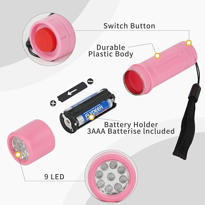 9-LED Mini Flashlight, Small Multicolor Flashlights - Image 5
