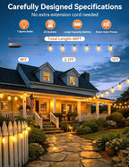 Brightever 60FT Solar String Lights Outdoor Waterproof, Patio Lights Solar - Image 2