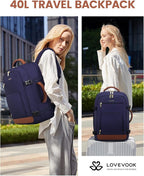 LOVEVOOK Travel Backpack For Women Flight Approved, 50L Large Carry On Backpack - Image 9