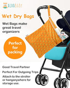 ALVABABY 3pcs Cloth Diaper Wet Dry Bags Waterproof Reusable - Image 5