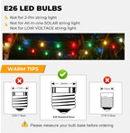 GvvooHome 24 Pack S14 Colored LED String Light Bulbs, 1W Plastic Shatterproof - Image 3